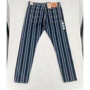 Levi’s 512 Slim Taper Jeans Mens 34x32 Blue White Stripe Denim NWT Modern Fit